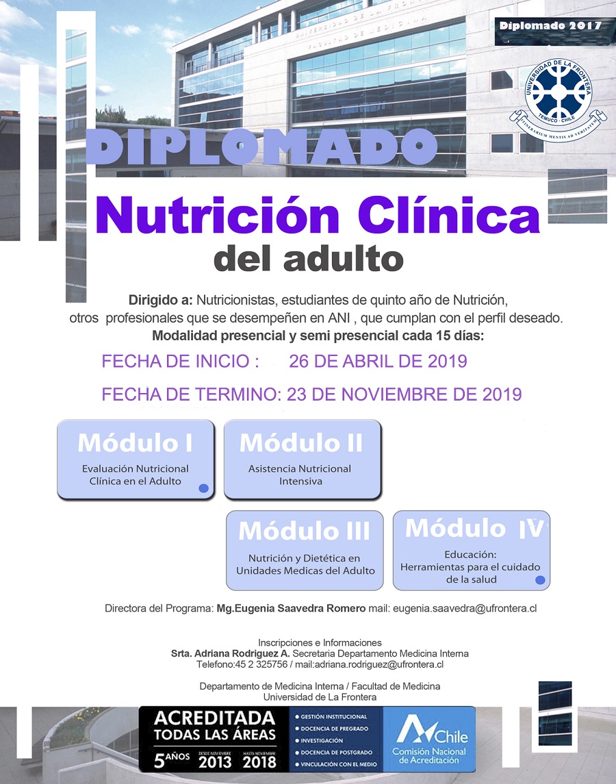 III Diplomado en Nutrición Clínica del Adulto Mayor, año 2019